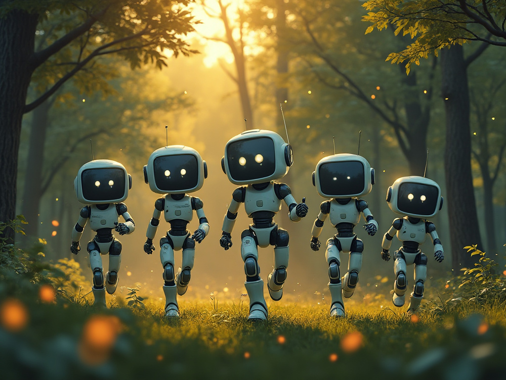 5 AI Assistants running in a forest